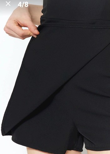 Siyah Straplez Mini elbise tulum - Görsel 3