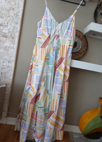 Çok Renkli Bohem Uzun Elbise - Görsel 2