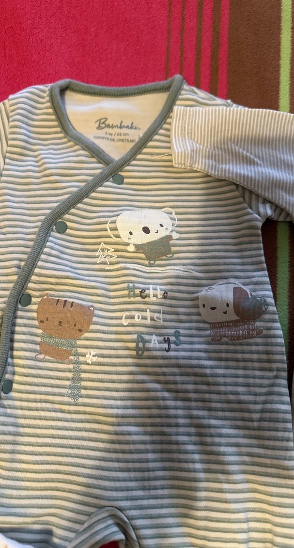 Bebek Beyaz Patikli Düğmeli Pamuklu Tulum - Görsel 2