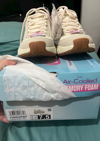 Krem Bağcıklı Kadın Spor Ayakkabı - Görsel 5