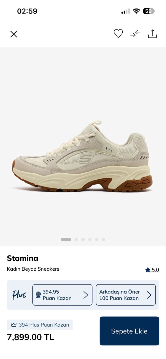 Krem Bağcıklı Kadın Spor Ayakkabı - Görsel 3