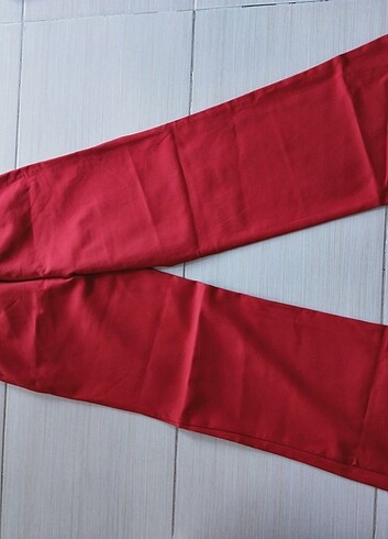 NG Style Kumaş kırmızı bol paça pantolon 
