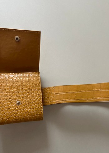 Bej Yılan Desenli Kemerli Çocuk Cüzdanı - Görsel 2