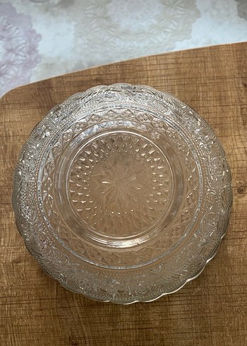 İşlemeli desenli kristal parlak cam kase - Görsel 3