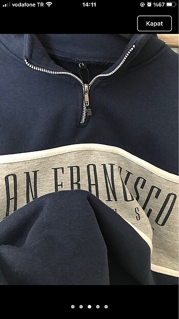 m Beden fermuarlı sweatshirt
