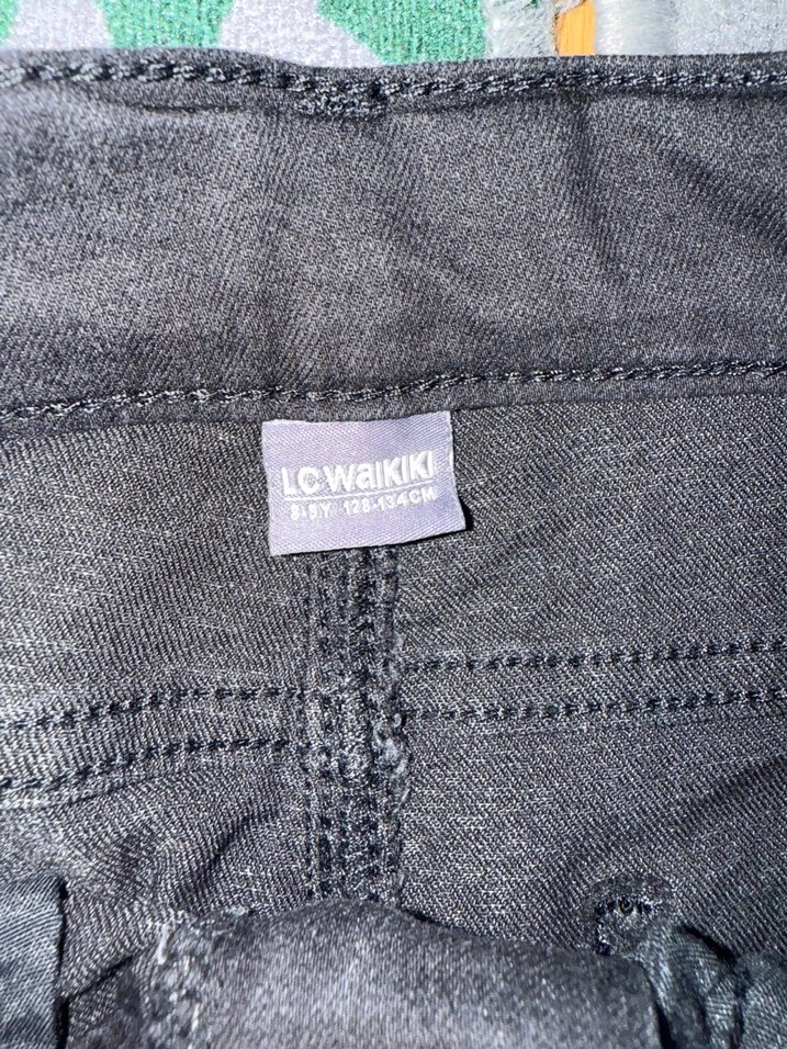 Unisex Çocuk Siyah Denim Regular Fit Pantolon - Görsel 2