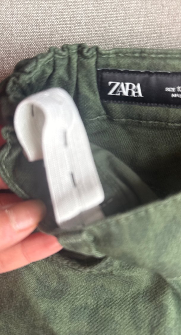 Zara Geniş Paça Yeşil Leopar Desen Jean - Görsel 3