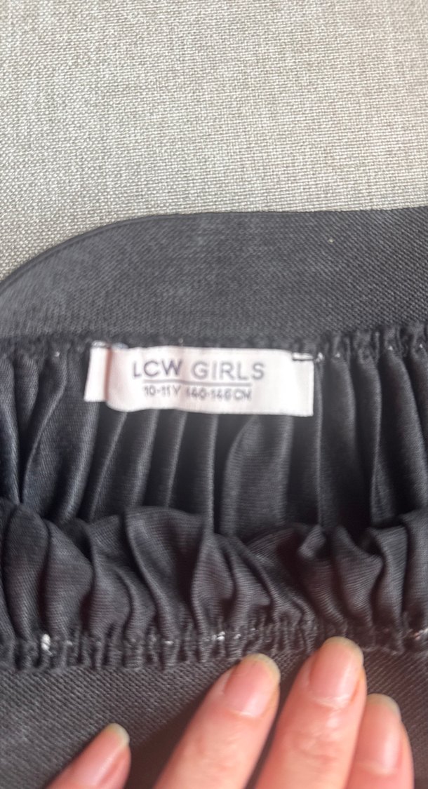 Lcw Beli Lastikli Siyah pileli etek - Görsel 2