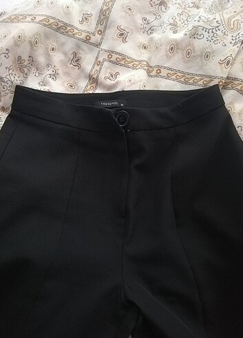 36 Beden siyah Renk Kumaş flare pantolon 