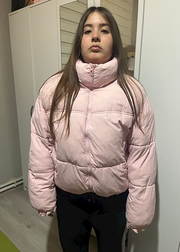 Pembe Şişme Kadın Kışlık Mont