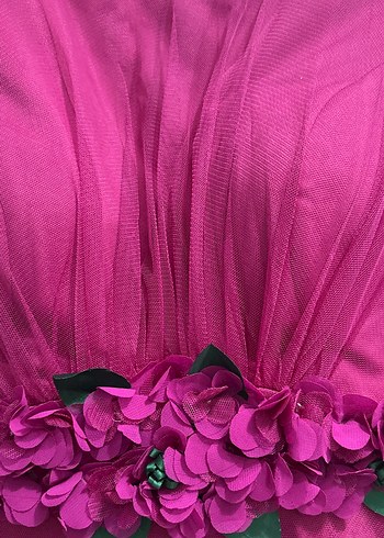 Fulya Uzun Drapeli Çiçek Detaylı Abiye Elbise - Görsel 3