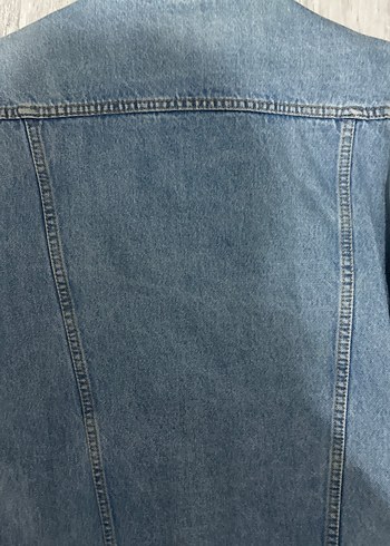 Düğmeli Mavi Kadın Kot Ceket - Görsel 6