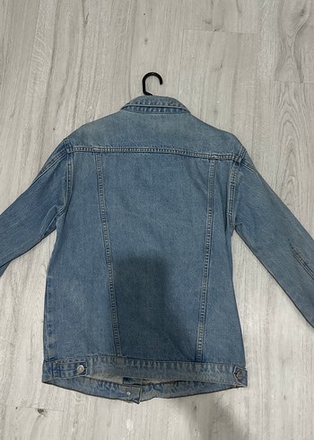 Düğmeli Mavi Kadın Kot Ceket - Görsel 5