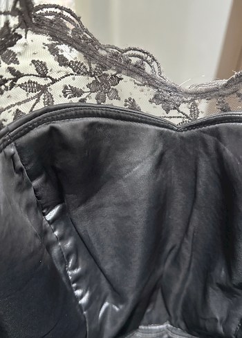 Gri Nakışlı V Yaka Uzun Abiye Elbise - Görsel 8