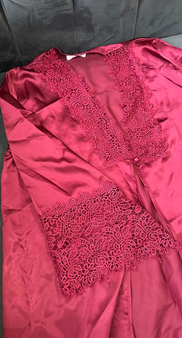 Bordo Uzun Kollu Bohem Kadın Gecelik - Görsel 3