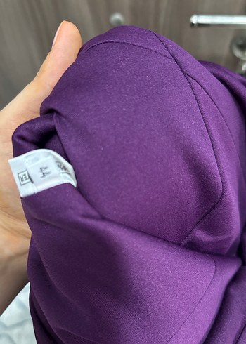 Mor Uzun Kollu Fırfırlı Abiye Elbise - Görsel 9