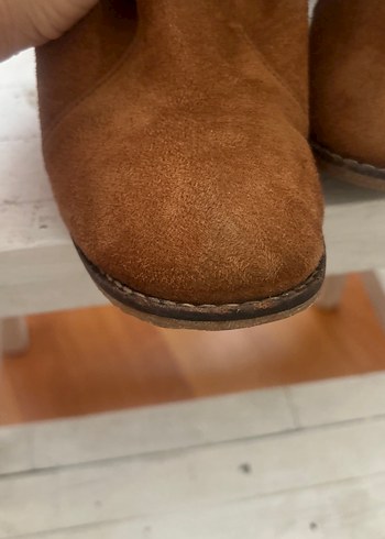 Kahverengi Süet Dolgu Topuklu Kadın Çizme - Görsel 5