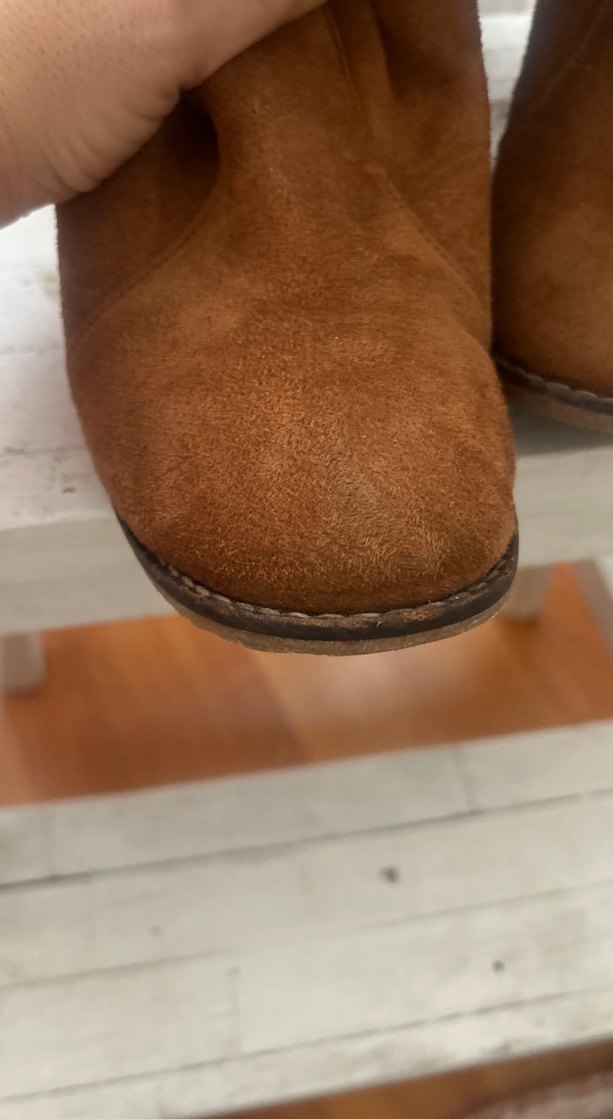 Kahverengi Süet Dolgu Topuklu Kadın Çizme - Görsel 5