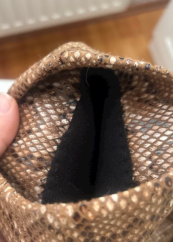 Kahverengi Yılan Desenli Tokalı Stiletto Topuklu Bot - Görsel 6