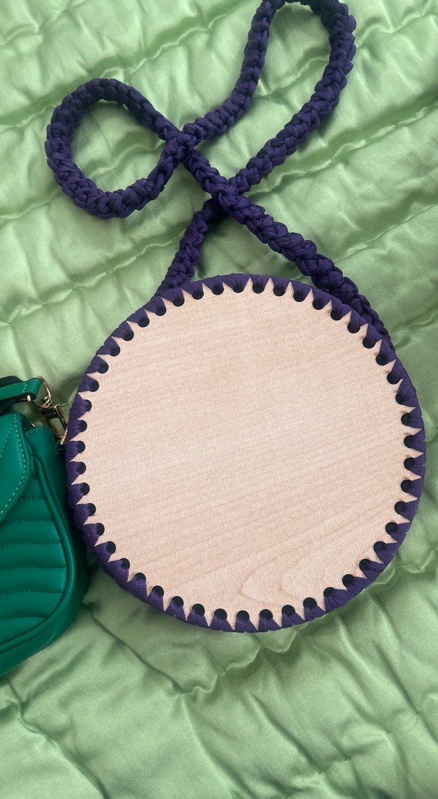 Nakışlı Pembe Örgü Kadın Çanta - Görsel 4