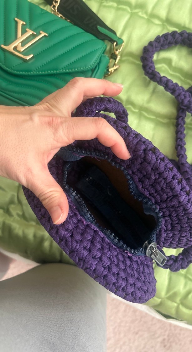 Nakışlı Pembe Örgü Kadın Çanta - Görsel 5