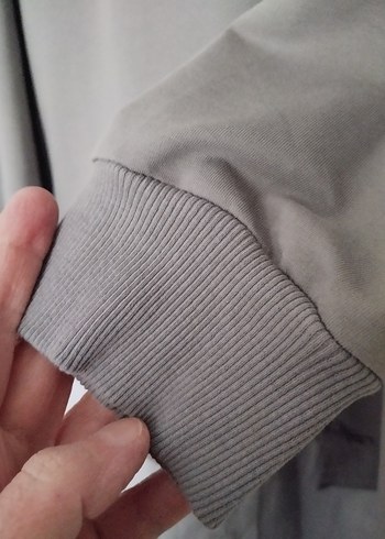 50 Beden gri Renk Gri Bağlama Desenli Yüksek Yakalı Salaş Tunik