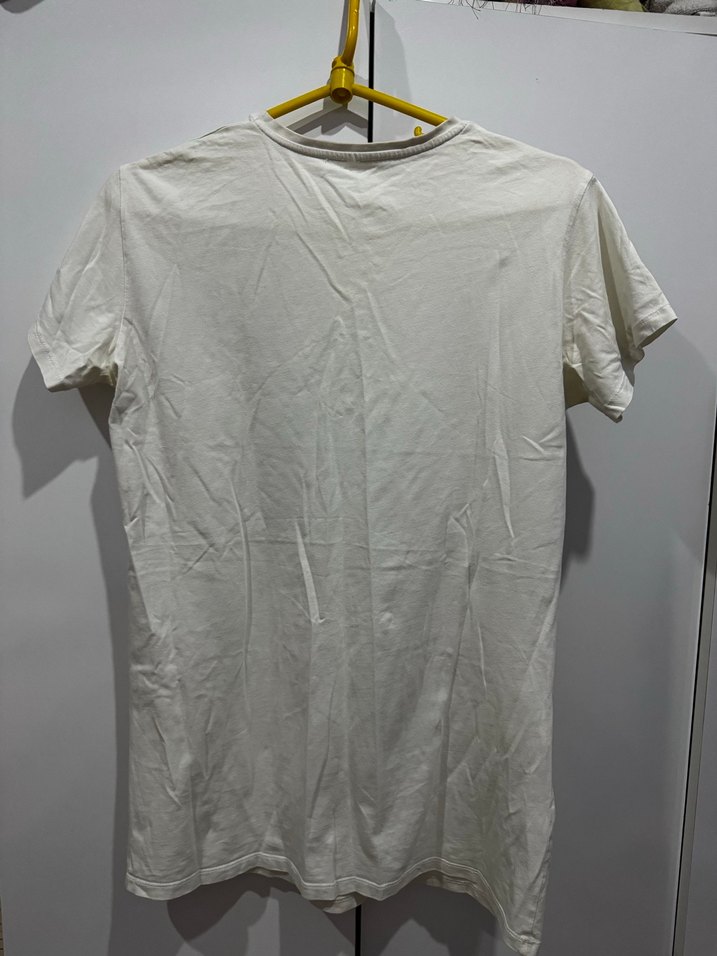 Beyaz Baskılı Kadın Tişört - Görsel 2