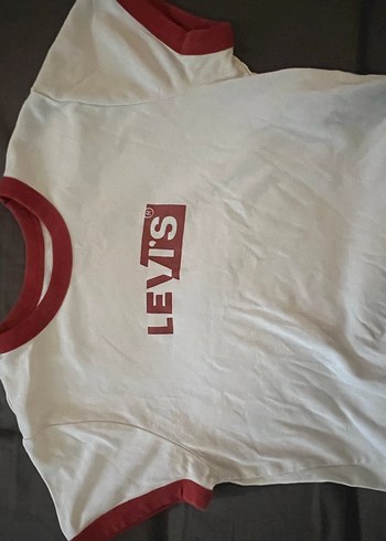 Levis Levi S Beyaz Kirmizi Bisiklet Yaka Crop