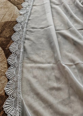 Beyaz Dantelli Tül Perde - Görsel 4