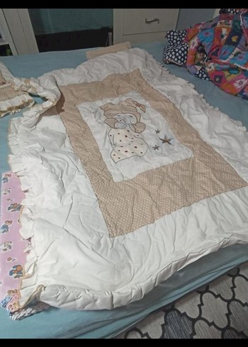 Nakışlı Çocuk Uyku Örtüsü - Pastel Kahverengi - Görsel 4