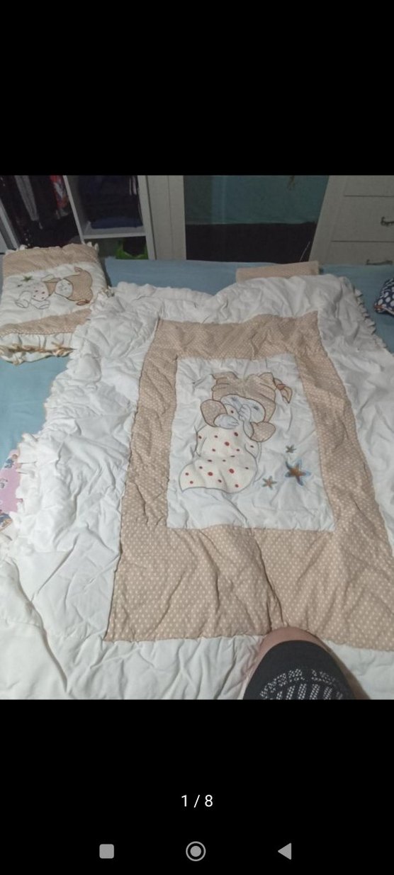 Nakışlı Çocuk Uyku Örtüsü - Pastel Kahverengi - Görsel 2