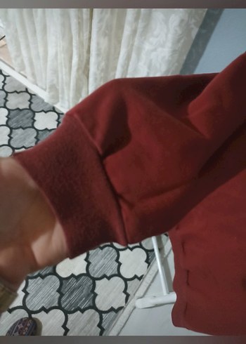 Bordo Payet İşlemeli Kadın Sweatshirt - Görsel 6