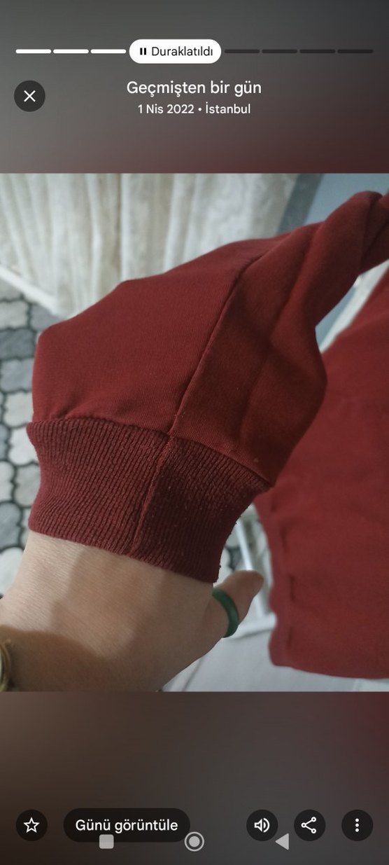 Bordo Payet İşlemeli Kadın Sweatshirt - Görsel 5