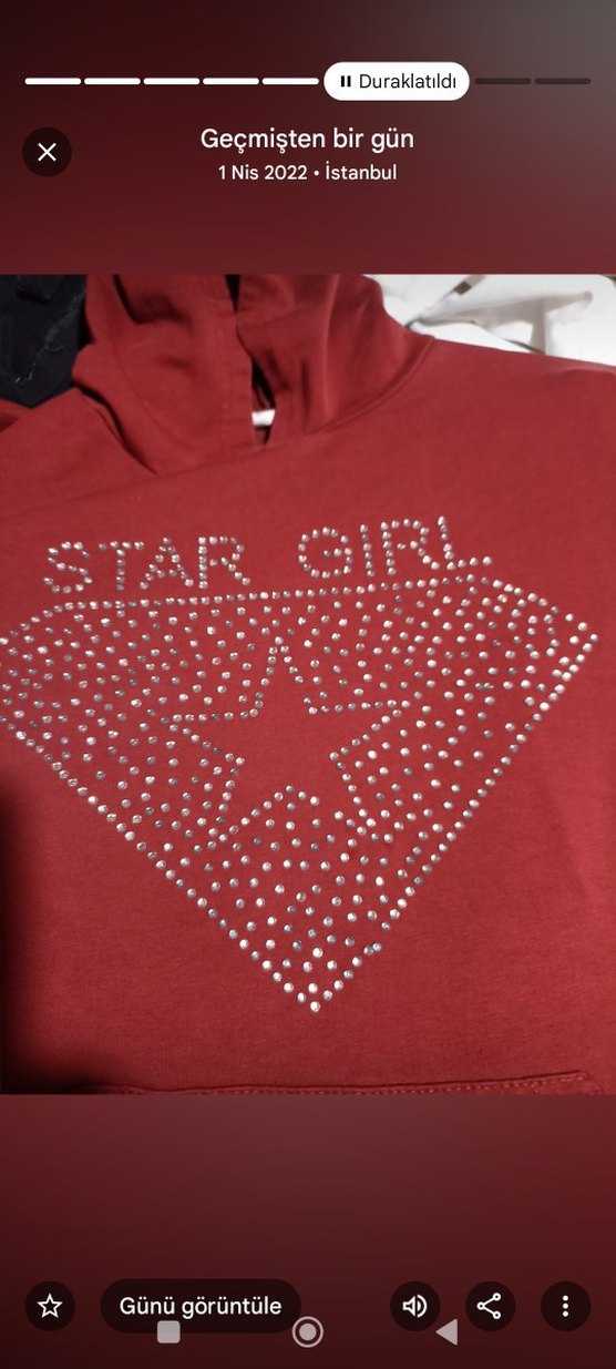 Bordo Payet İşlemeli Kadın Sweatshirt - Görsel 2