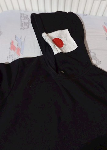 Düğmeli Siyah Kapüşonlu Erkek Sweatshirt