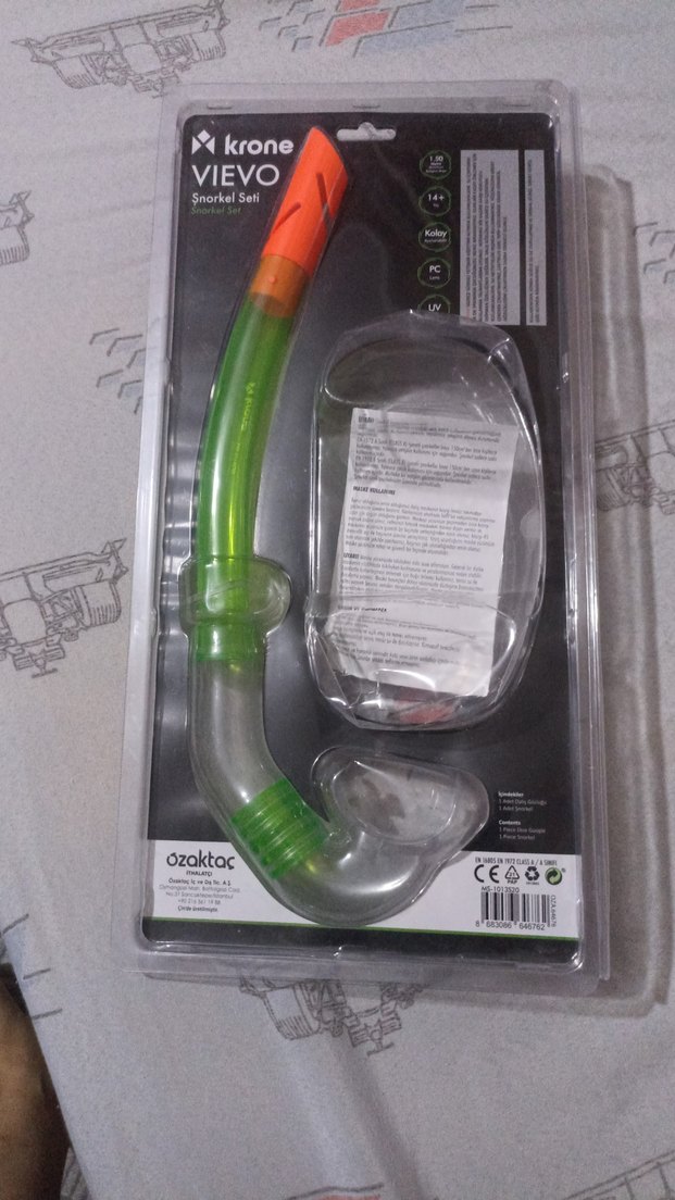 Krone VIEVO Renkli Şnorkel Seti Velcro Bantlı - Görsel 2