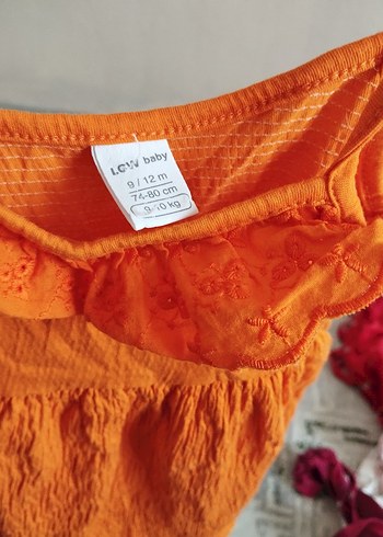 LC Waikiki Turuncu Kız Çocuk Kolsuz Keten Bluz