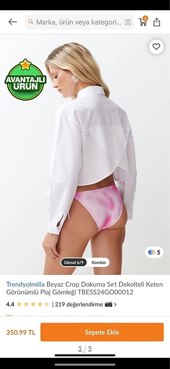 Trendyol & Milla crop beyaz gömlek