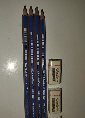 Resim kalemleri ve 2 silgi 