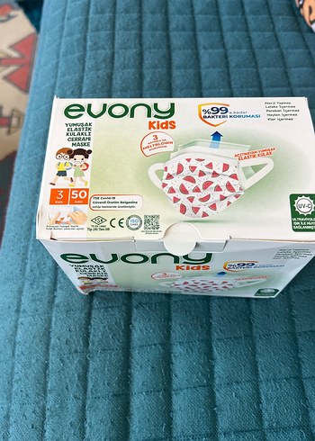 Evony Kids Elastik Kulaklı Cerrahi Maske 50'li - Görsel 3