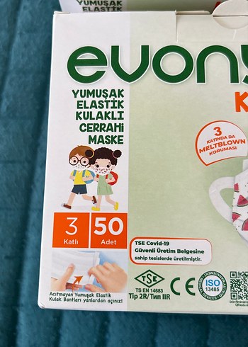 Evony Kids Elastik Kulaklı Cerrahi Maske 50'li - Görsel 4