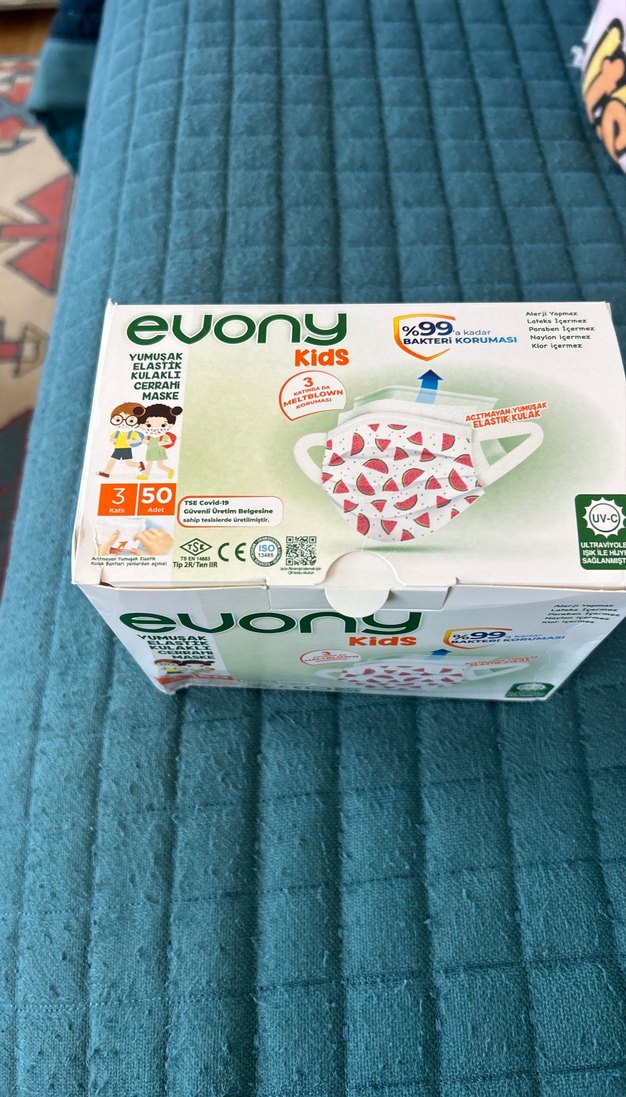 Evony Kids Elastik Kulaklı Cerrahi Maske 50'li - Görsel 3