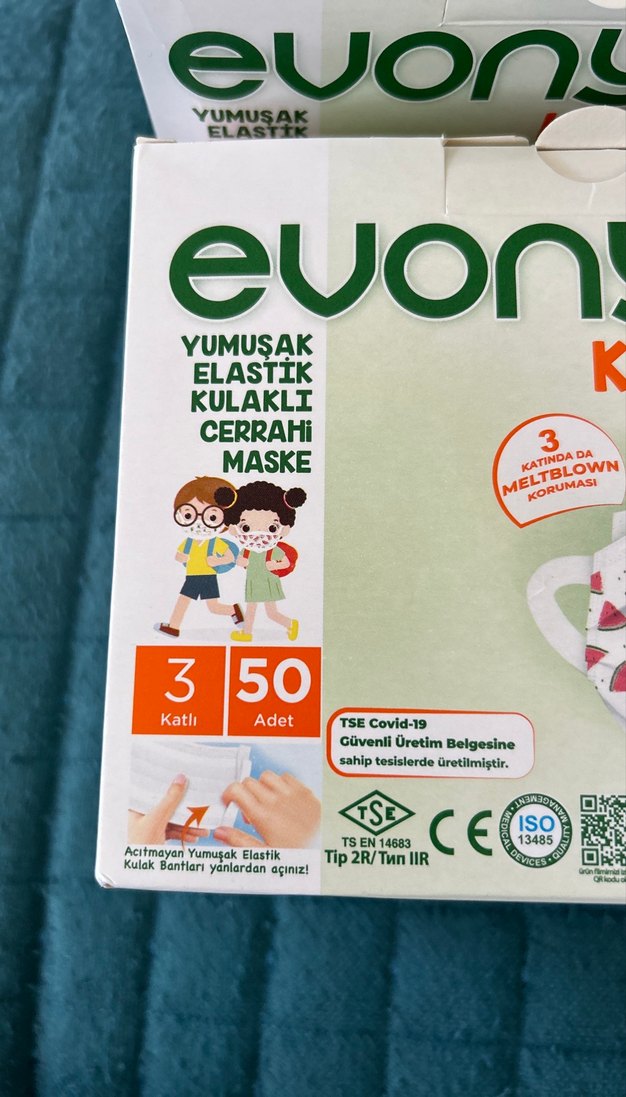 Evony Kids Elastik Kulaklı Cerrahi Maske 50'li - Görsel 4