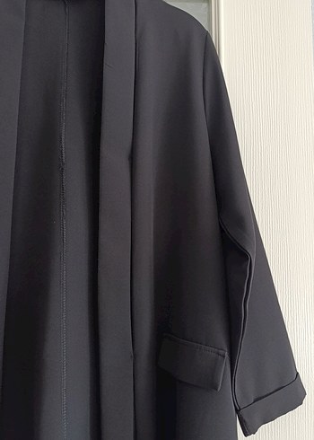 Siyah Uzun Kadın Blazer Ceket.