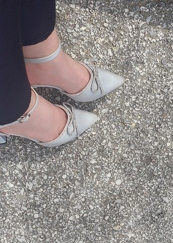 Diğer Gri Stiletto Topuklu Kadın Abiye Ayakkabı