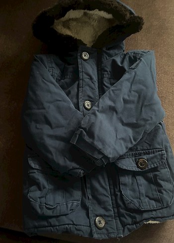 Gri Erkek Çocuk Kürklü Street Wear Mont - Görsel 2