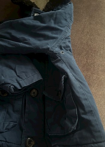 Gri Erkek Çocuk Kürklü Street Wear Mont - Görsel 4