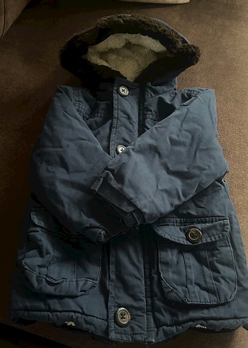 Gri Erkek Çocuk Kürklü Street Wear Mont - Görsel 3