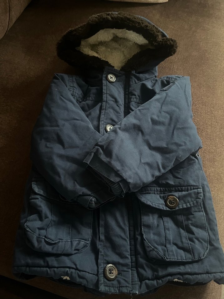 Gri Erkek Çocuk Kürklü Street Wear Mont - Görsel 3