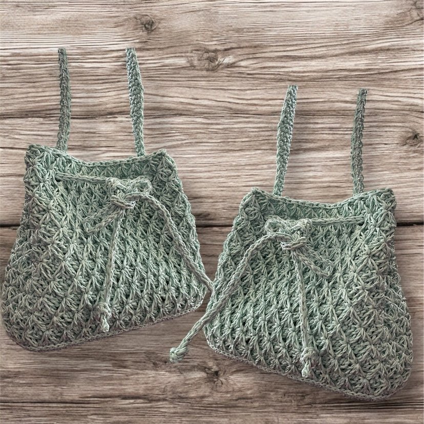 Yeşil Örgü Bohem Çanta - Görsel 2